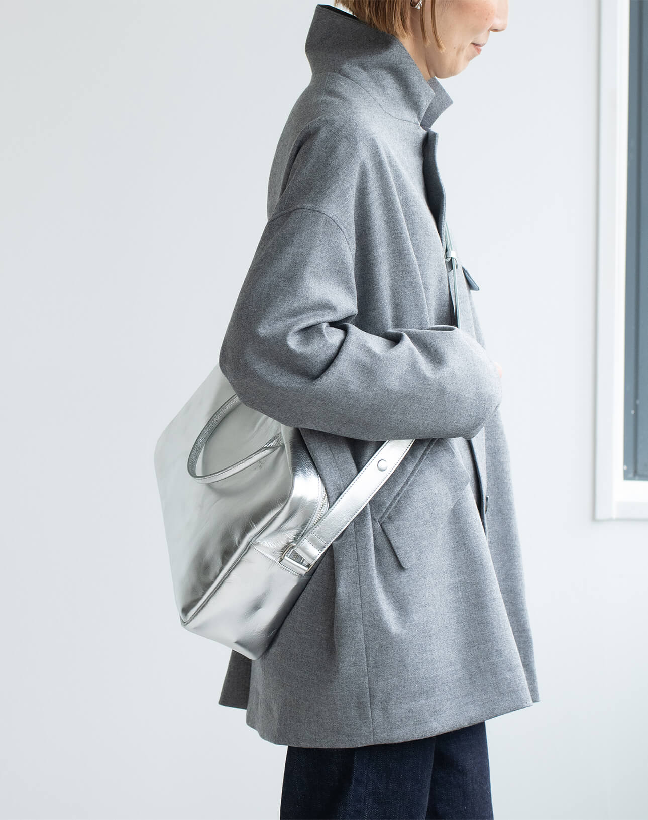 予約】6月初旬～中旬頃入荷予定「おかかえバッグ」シルバー「okakaebag