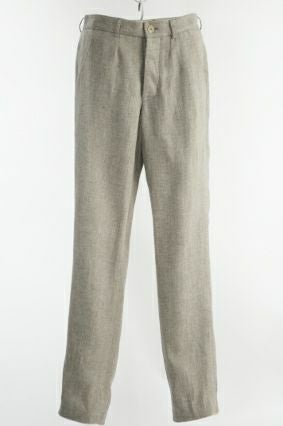 S.E.H KELLY IRISH WIDE HERRINGBONE LINEN NARROW PANTSエスイー