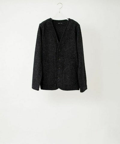 FRANK LEDER NAVY NEP HERRINGBONE WOOL カーディガン NAVYフランク 