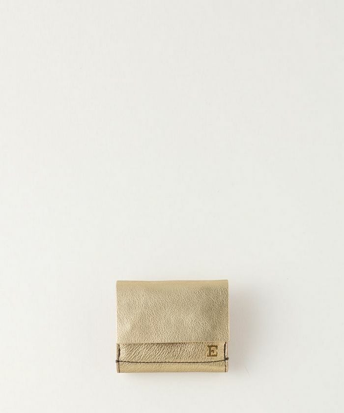 ebagos メタリック スナップ付き三つ折り財布 GOLD エバゴス