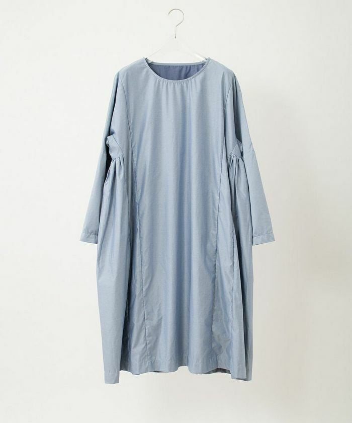 CASEY CASEYPYJ ROUCH DRESS - R DENIM INDIGO ケーシーケーシー