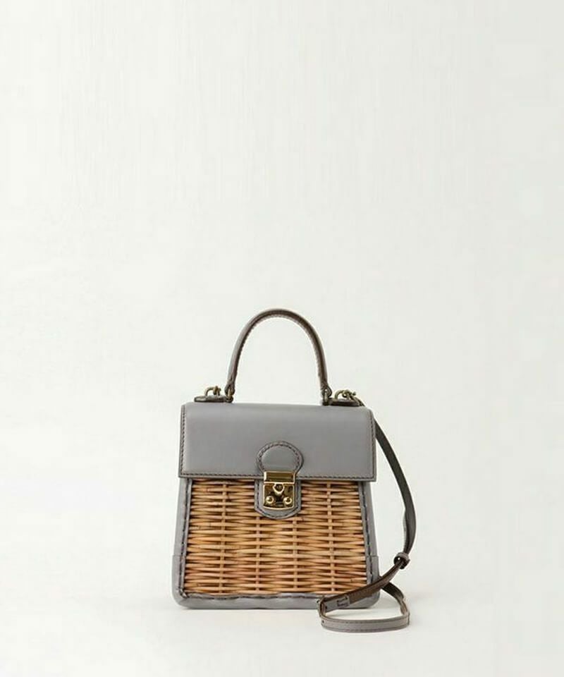 美品　エバゴス ebagos カゴバッグ　ケリーミニ ebagos カーフ・ハンドバッグ S（かっちりバッグミニ/カーフケリーミニ
