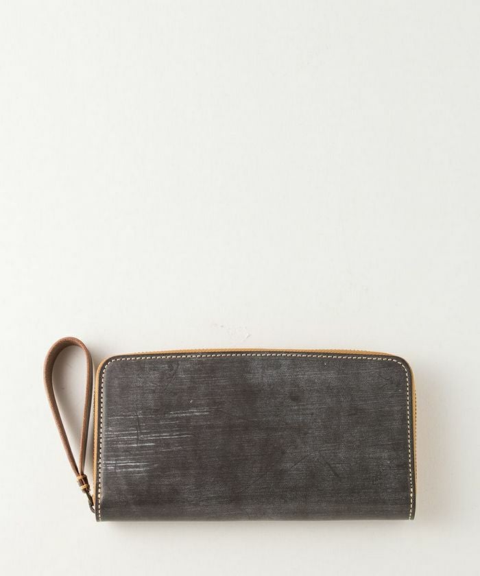ebagos ブライドルレザー ファスナー長財布 GREY エバゴス