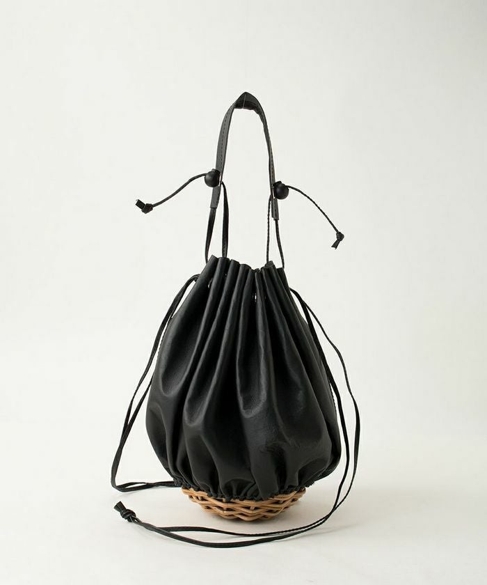 ebagos / エバゴス | L and D きんちゃくポシェット ショルダーバッグ | ブラック/ブラウン | レディース ebagos L and D きんちゃくバスケット BLACKエバゴス | マドリガル公式