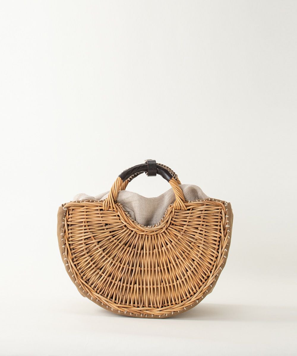 エバゴスebagos キャンパス生地半月型カゴバック ebagosキャンバス扇トート（半月かご）BEIGEエバゴス | マドリガル公式