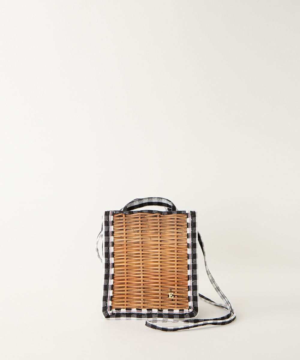 ebagos ギンガム・かご袋ショルダー（カゴポシェット） GINGHAM