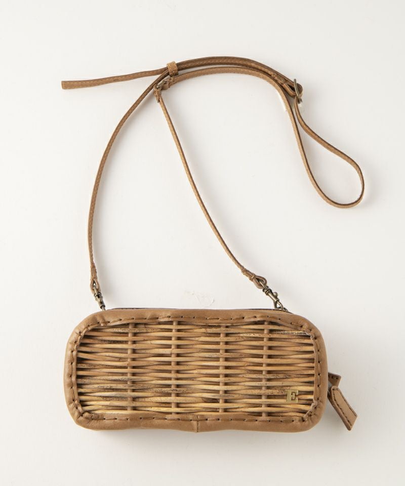 ebagos エバゴス ショルダーレザー籐付き財布 OAK | マドリガル公式