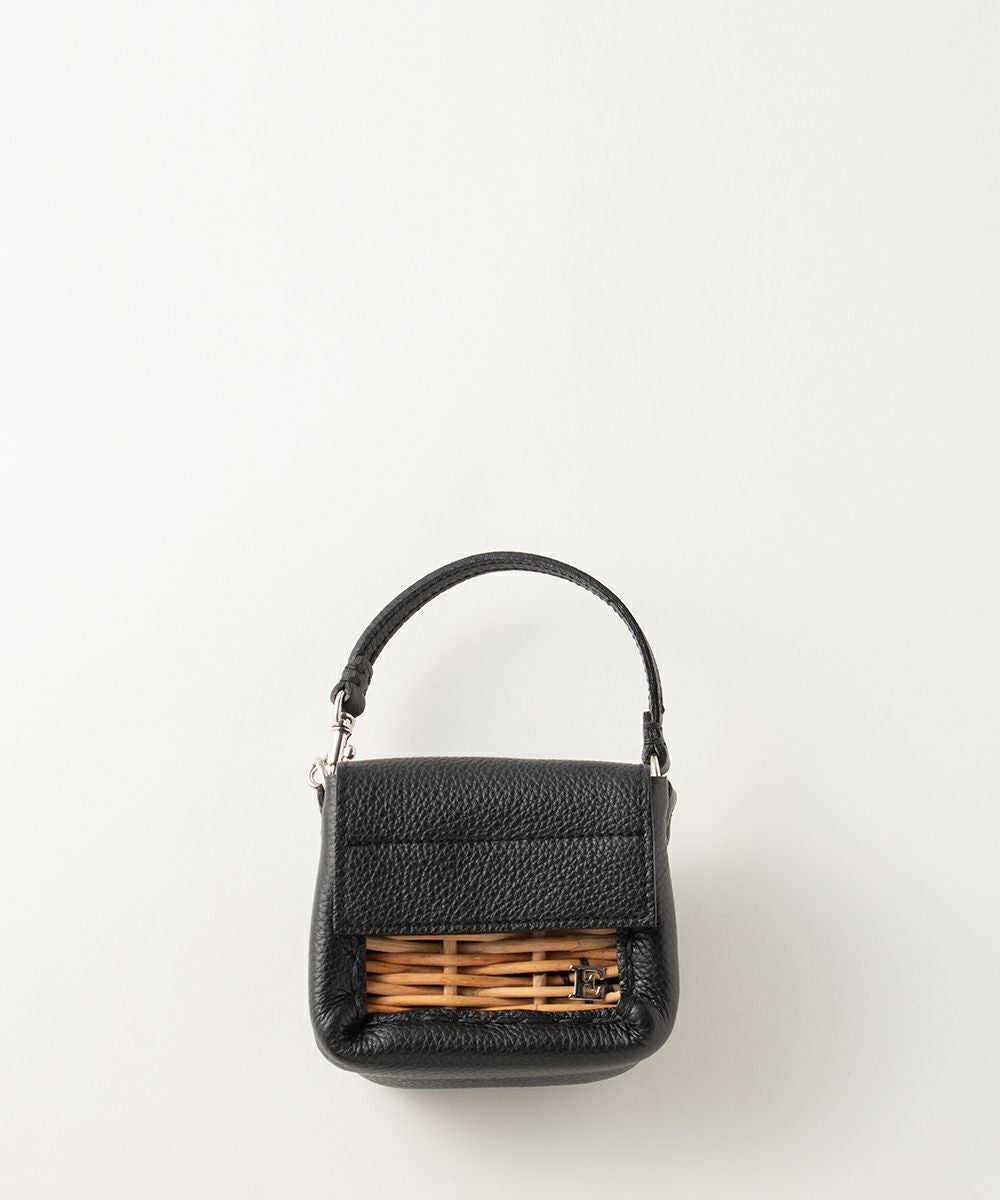 ebagos フニュ・シュリンク 籐付きミニ財布 BLACKエバゴス