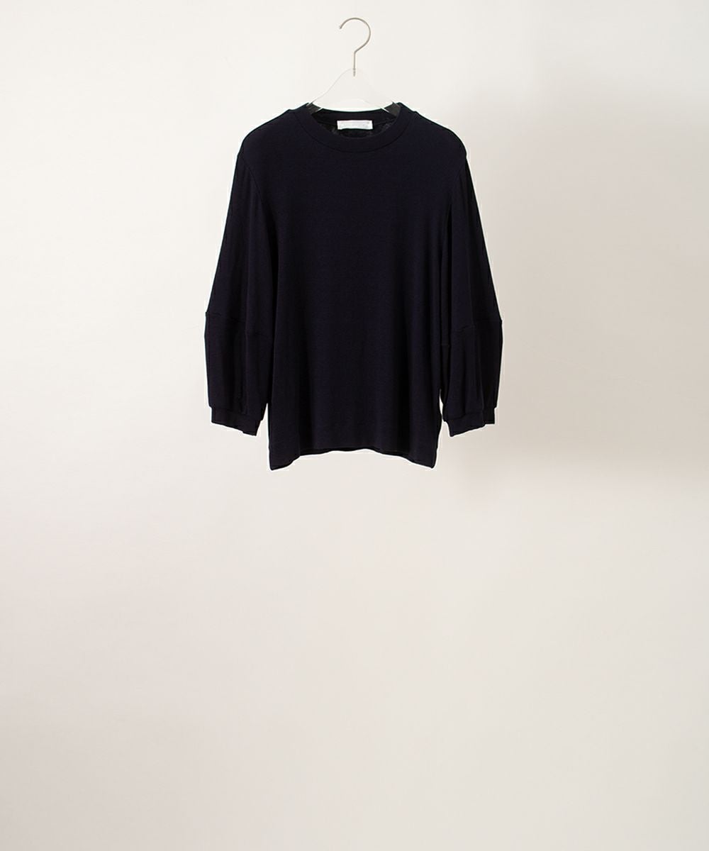 パフスリーブカットソー 7分袖 NAVY 「puff-T」soutiencollar（ステン