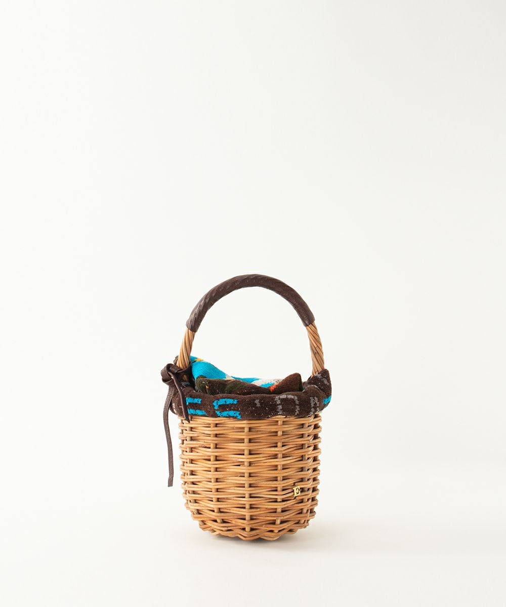 エバゴス ebagos エバゴスラウンドバスケット シェニール・ポーチカバー CHOCO
