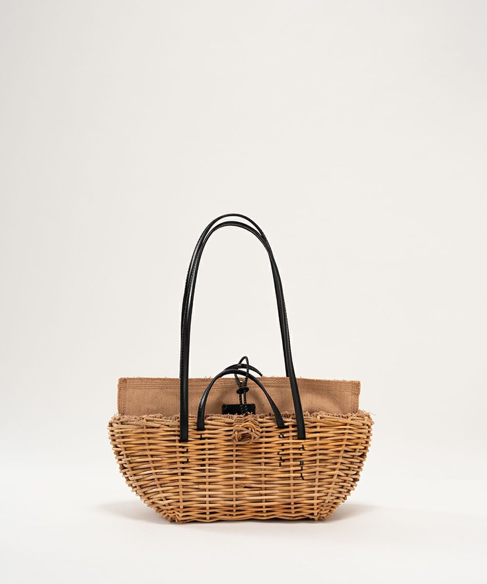 ebagos ブラウンコットン バタール バスケット BLACKエバゴス ebagos ブラウンコットン バタール バスケット BLACKエバゴス